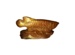 Lucky Arowana fish on bed of wealth Statue