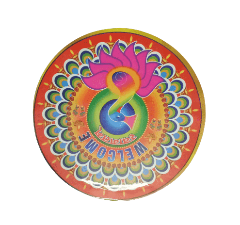 Paper Peacock rangoli sticker