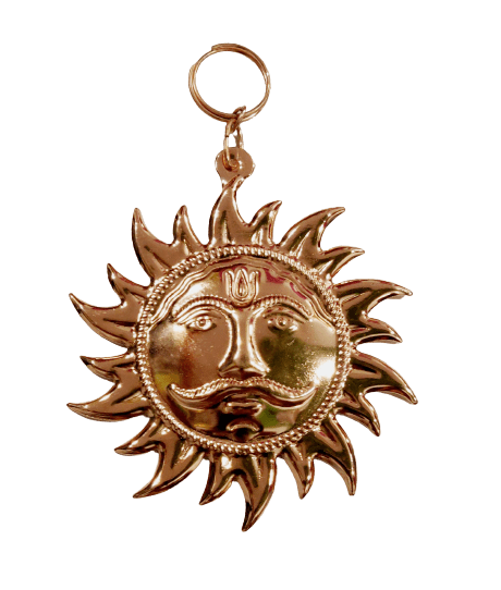 Sun hanging metal symbol of copper