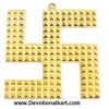 Ashtdhatu Golden Swastik Pyramid Vastu Yantra (4 Inch)