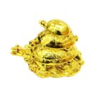 Golden Feng Shui Three Tier Tortoises