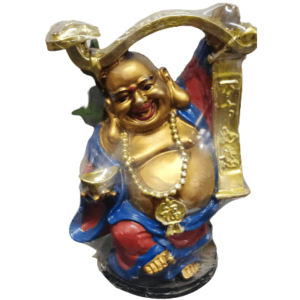 Laughing Buddha with Golden fortune statue