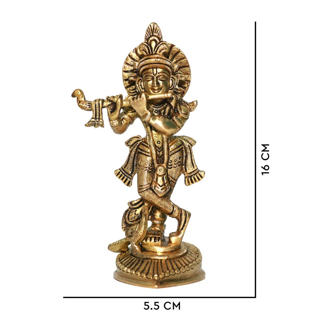 Buy Pure Brass Metal Lord Krishna Statue Online l Best Price