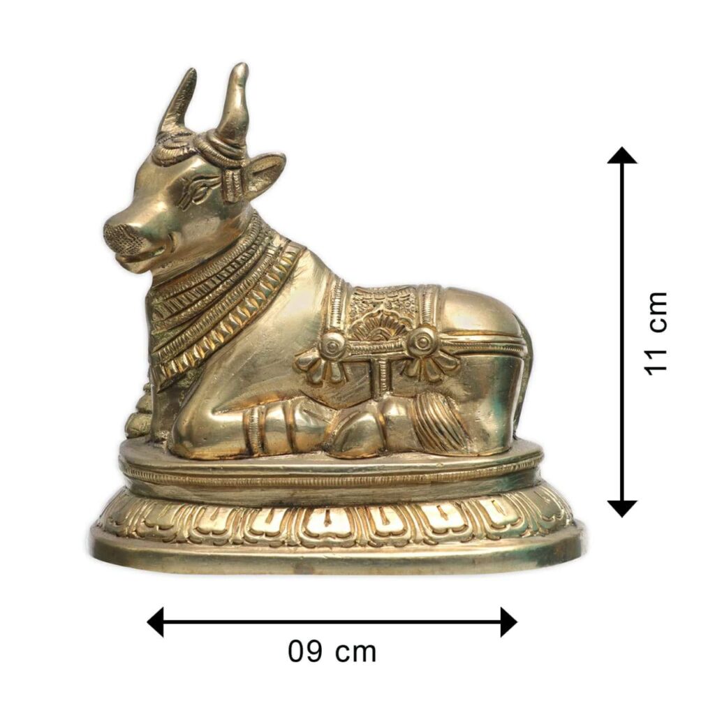 Buy Pure Brass Sitting Nandi Bull Statue at Best Price