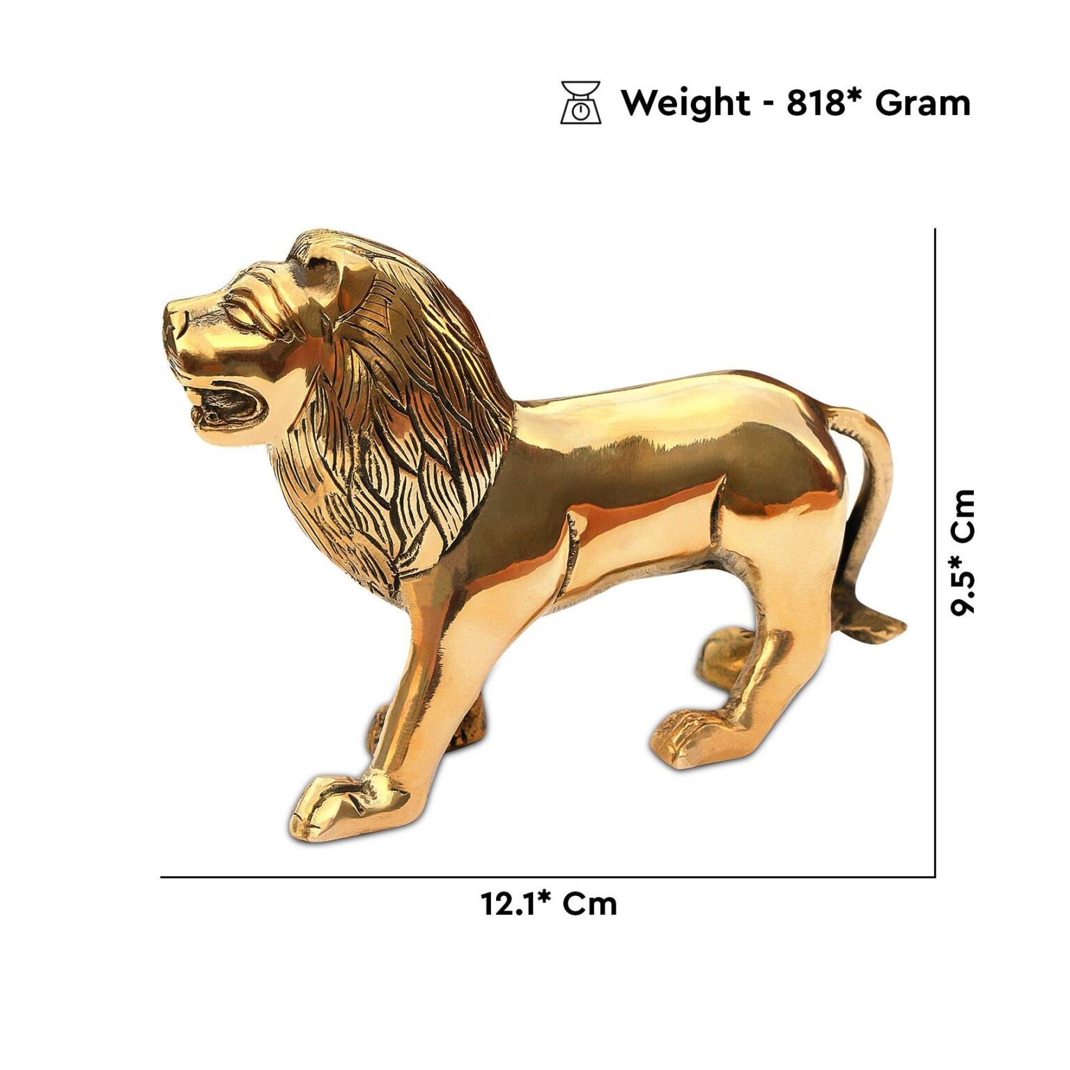 Buy Pure Brass Lion Statue for Vastu and Feng Shui