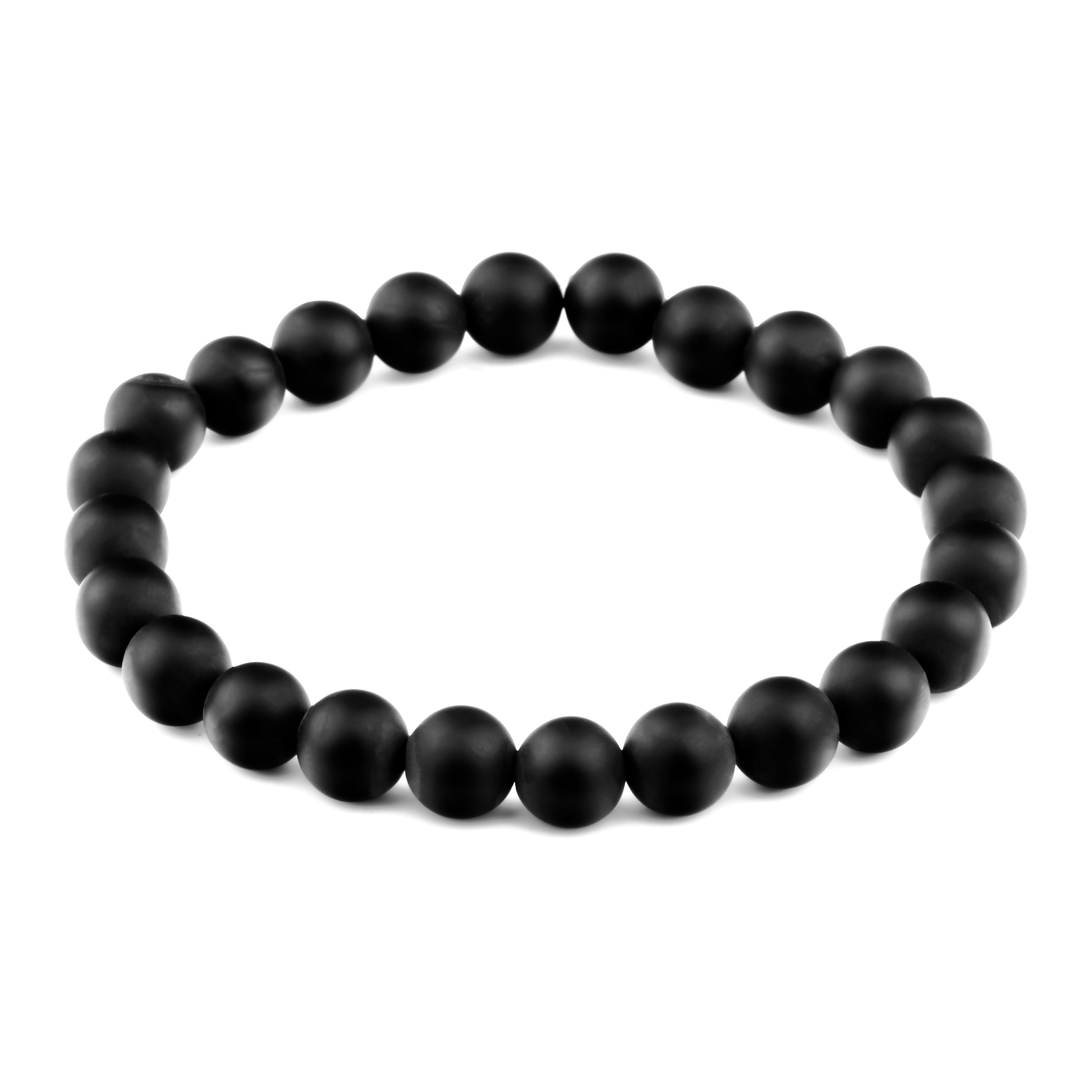 Strength Bracelet Lava Stone Paired with Onyx Om Engraved