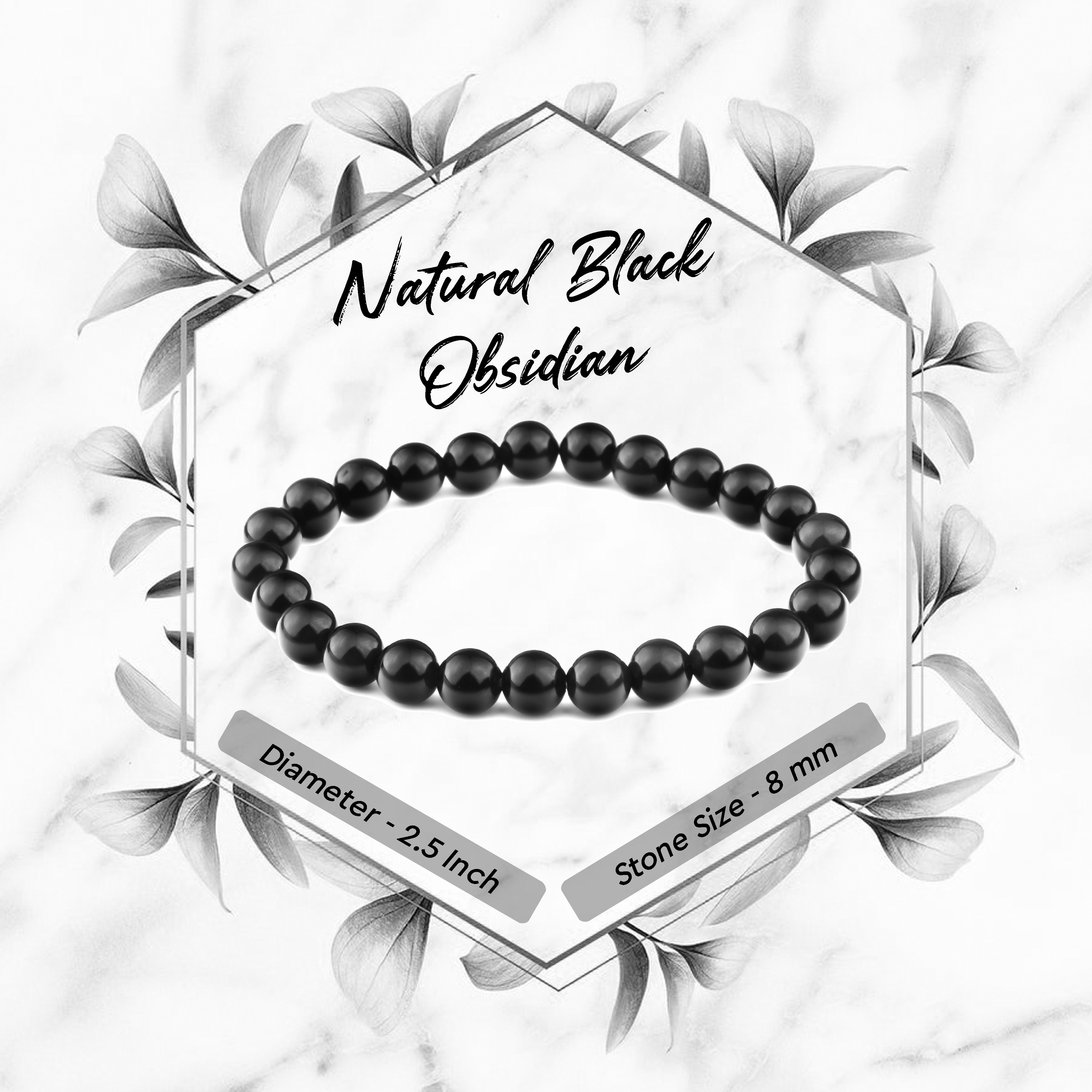 Divine Magic Stretch Bracelets Black Onyx Beads 8mm India | Ubuy