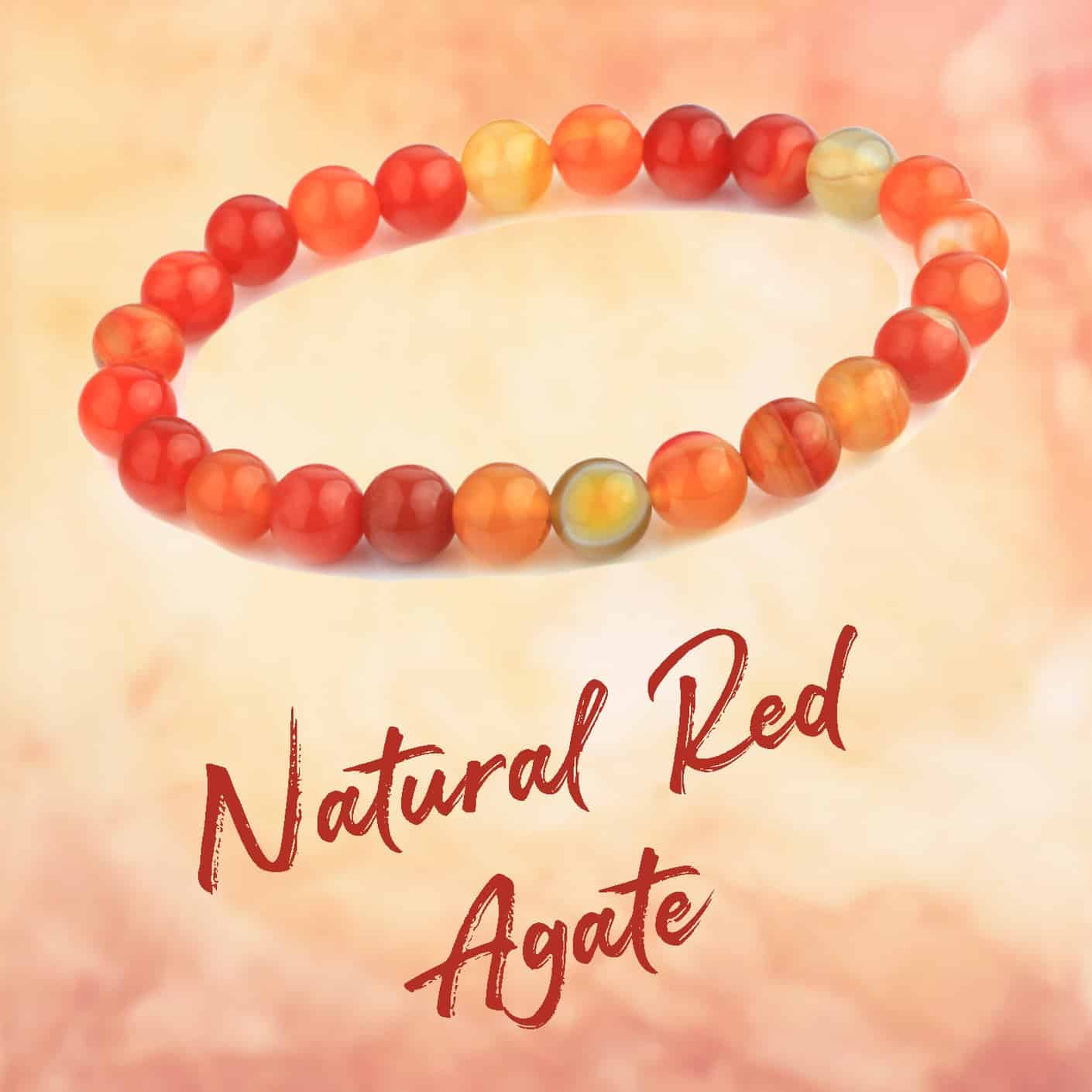Large Bead Red Agate Bracelet - Inner Fire - Minera Emporium Crystal &  Mineral Shop