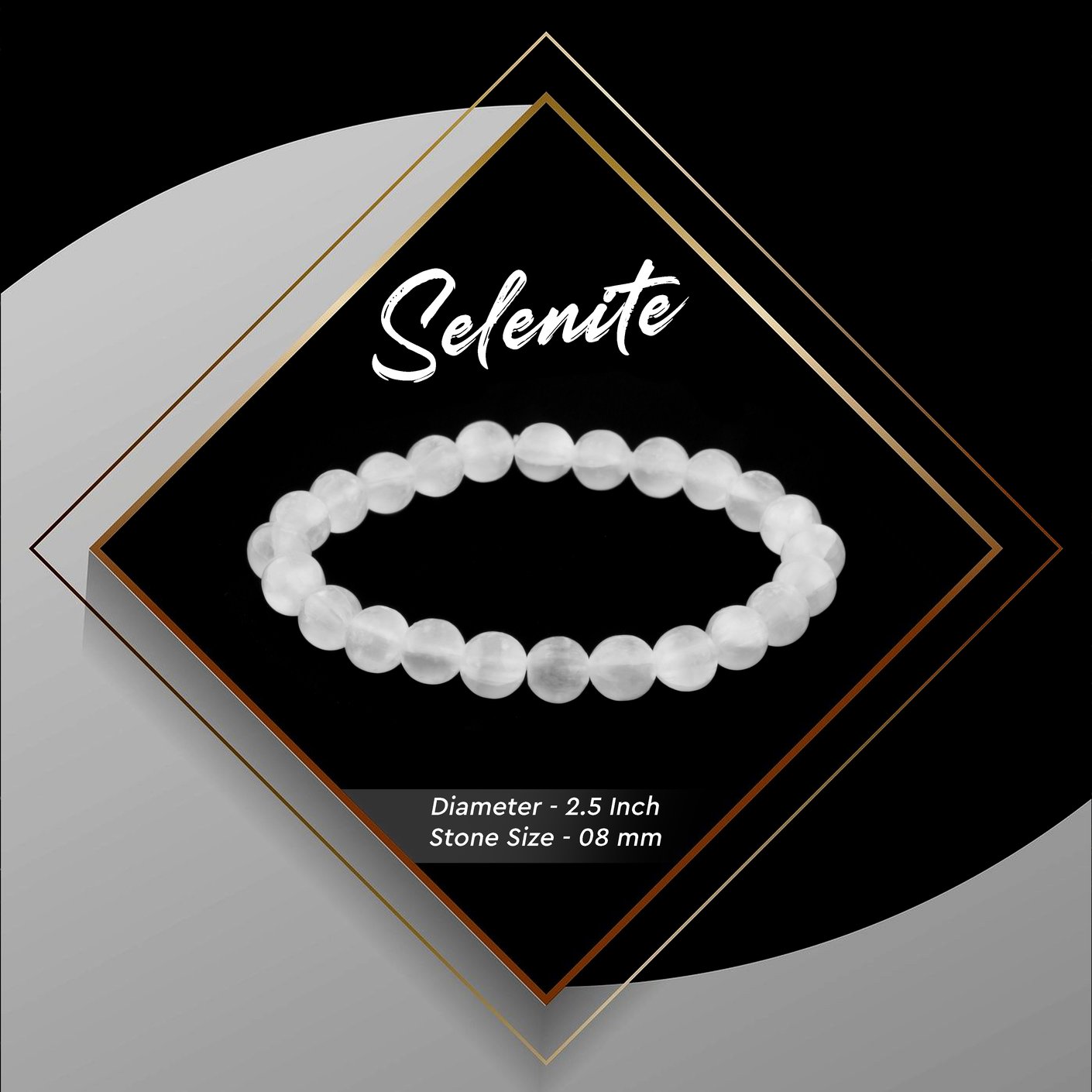 Selenite Wati Bracelet 4 mm - Remedywala - Remedywala