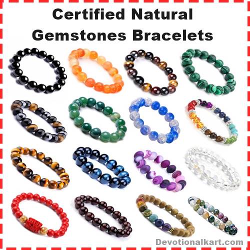 Certified stones bracelets unisex