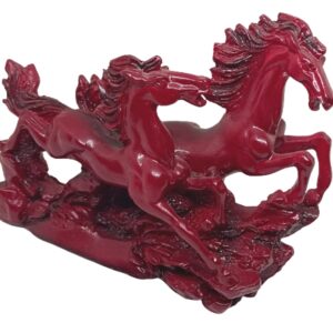 vastu horses statue red cherry color