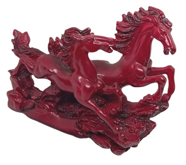 vastu horses statue red cherry color