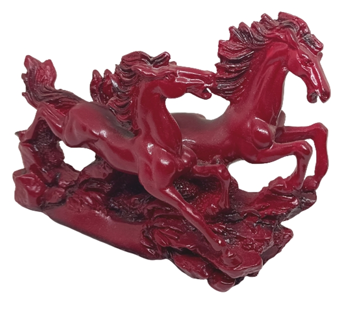 Buy Statue of Red Vastu Running Horses Pair l Best Price