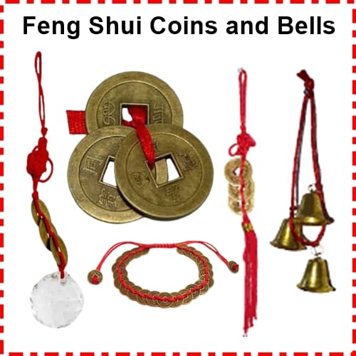 Lucky chinese coins and bells