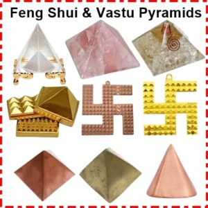 metal and crystal pyramids