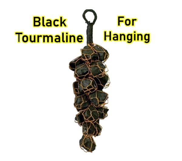 Black tourmaline stone for hanging