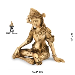 indra statue of brass metal