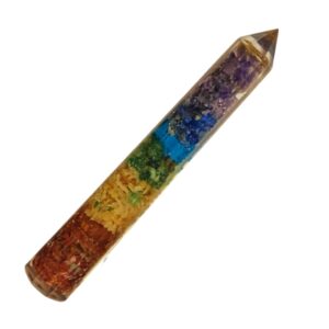seven chakras wand pencil in shape of pyramid on top