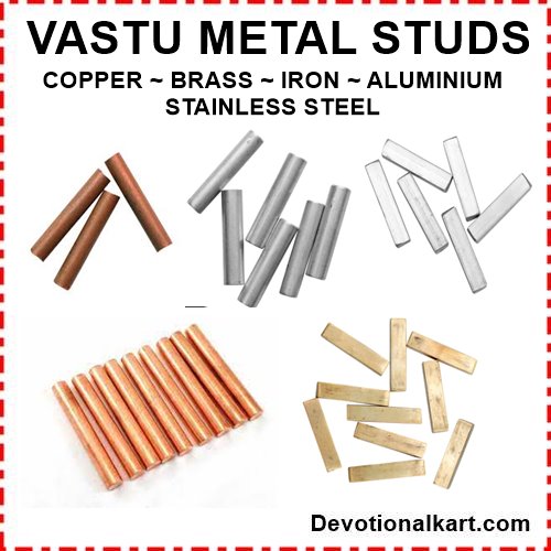 vastu metal studs - copper, aluminium, brass, iron and stainless steel studs