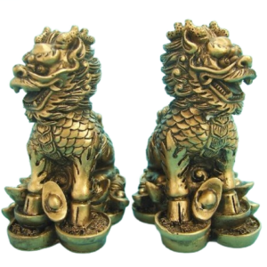 polyresin chi lin or qi lin statues