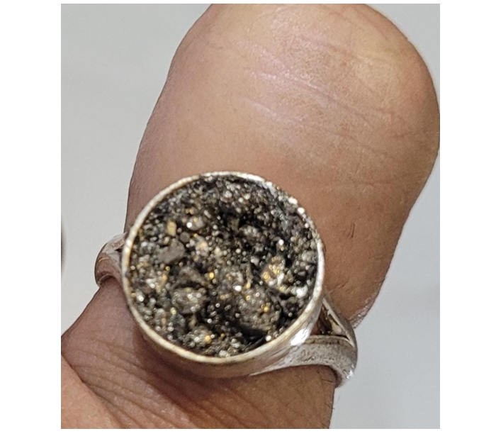 Pyrite Ring Sterling Silver Band Rough Stone Rectangle – Elevated  Metaphysical