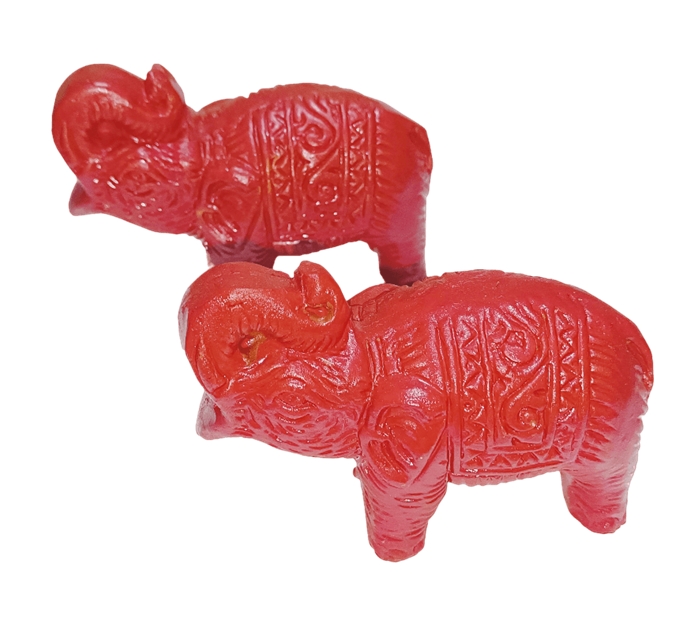 Buy Vastu Elephant Statue in Red Color with Trunk Up