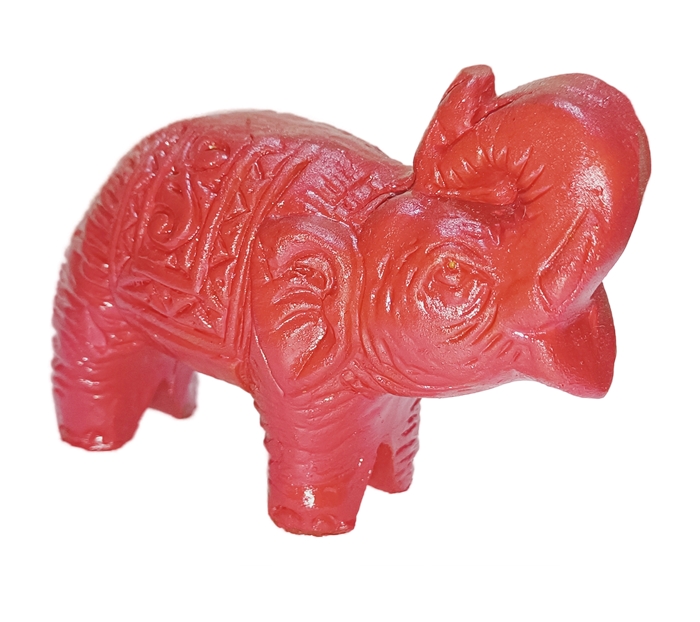 Buy Vastu Elephant Statue in Red Color with Trunk Up