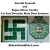 Green Bagua Pakua Mirror and Swastik Pyramid Combo
