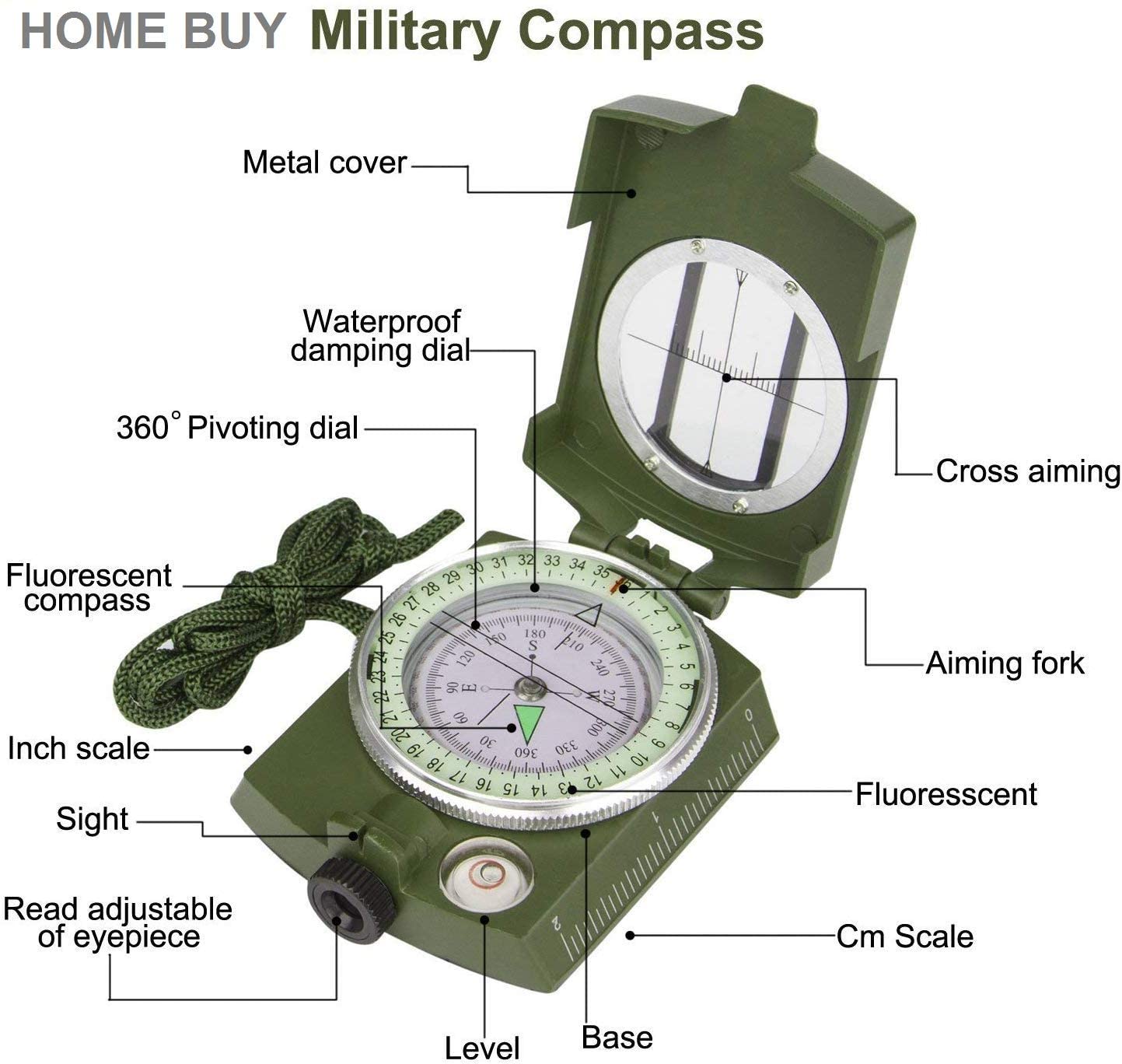 Vastu Compass - High quality, Military Grade, Wash proof