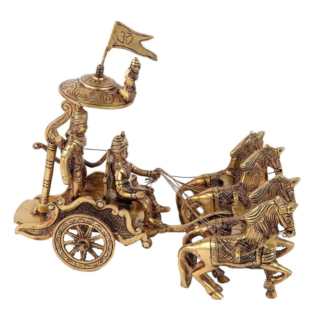 Buy Brass Mahabharat Rath / Mahabharat Chariot Showpiece