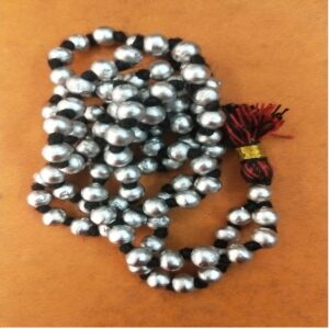 A Parad Mala is a rosary made from beads of Parad (mercury) – believed to be infused with divine energy and blessings of Lord Shiva and the planet Mercury.