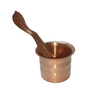 Copper Panch Patra with Achman Pali (Size Approx 3 Inches)