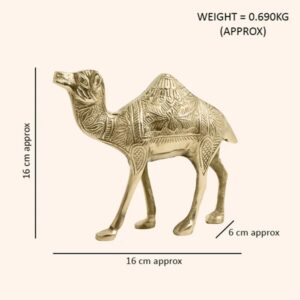 Brass Camel Statue (Weight 732 Grams, Height - 16 CM)