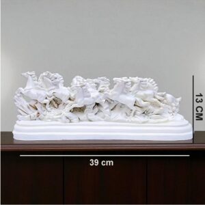 12 White Running Horses Statue for Vastu and Home Decor