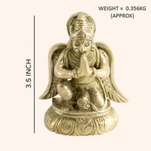Brass Garuda Dev Idol (Size 3.5 Inch, Weight 356 Grams)