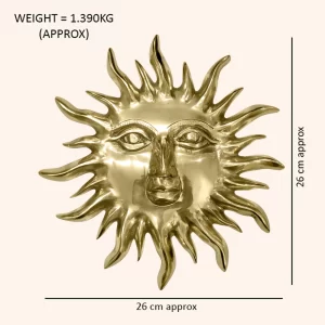 Brass Flaming Sun (Size 10 Inches)