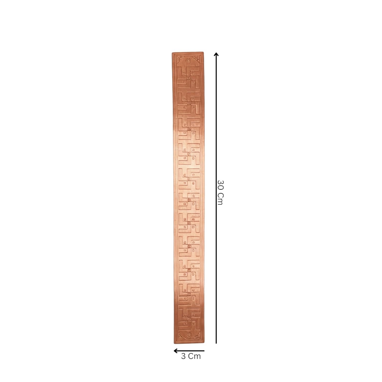 Copper Swastik Strip for Main Door Vastu Remedy (Size 12 Inches)
