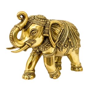 Brass Elephant Statue in Trunk Up Position (4 Inch Size)