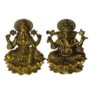 Brass Laxmi Ganesha Statue - Premium Quality ( Two Sizes Available)