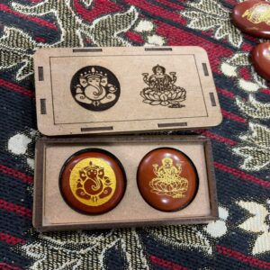 Laxmi Ganesha Red Jasper Stone with Box for Wealth and Prosperity (Set of 10 Boxes)