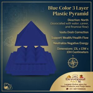 Blue Color 3 Layer Plastic Pyramid (Size 13 CM)