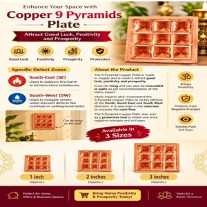Copper 9 Pyramids Plate (Choose Size From Options)