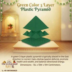 Green Color 3 Layer Plastic Pyramid (Size 13 CM)