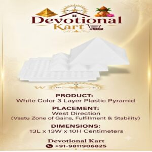 White Color 3 Layer Plastic Pyramid (Size 13 CM)