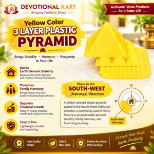 Yellow Color 3 Layer Plastic Pyramid (Size 13 CM)